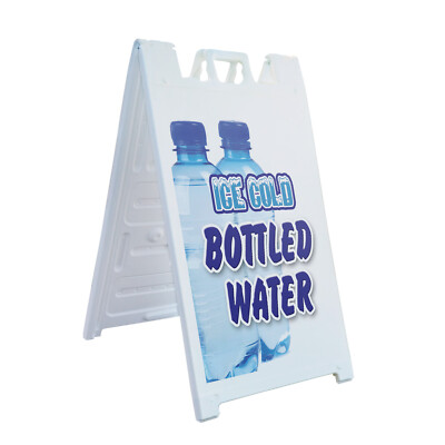 A-frame Sidewalk Ice Cold Bottled Water 24'' x 36'' Double Sided A-Frame Sidewalk