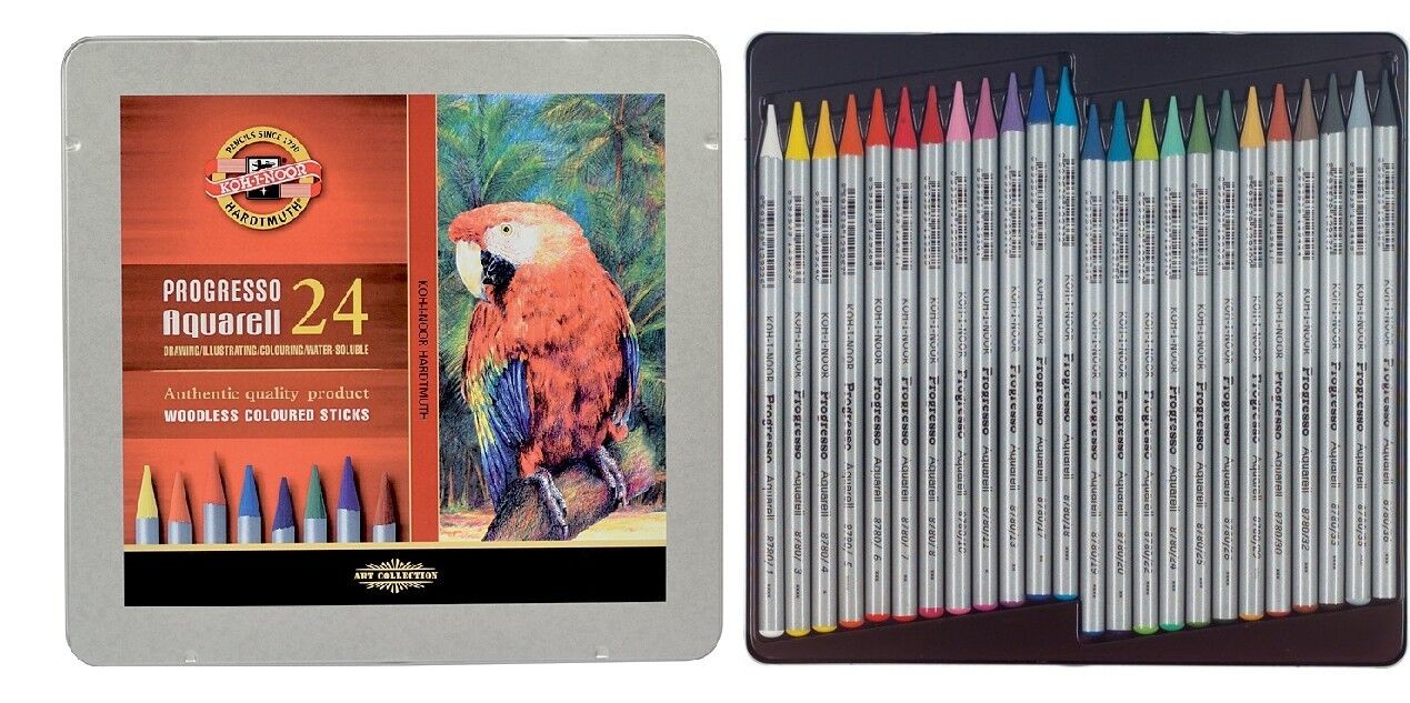 Watercolor Pastel PROGRESSO Woodless Pencil Set KOH-I-NOOR 8786 8785 Nieuw, hoge kwaliteit