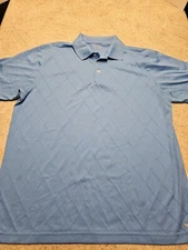 Champion Men's Solid Blue Short Sleeve Golf Polo Size L