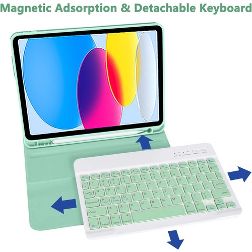 Bluetooth Keyboard Mouse Case For iPad 10th/9/8/7/6/5 Gen Air 11 Inch M2 5/4th - Picture 33 of 67
