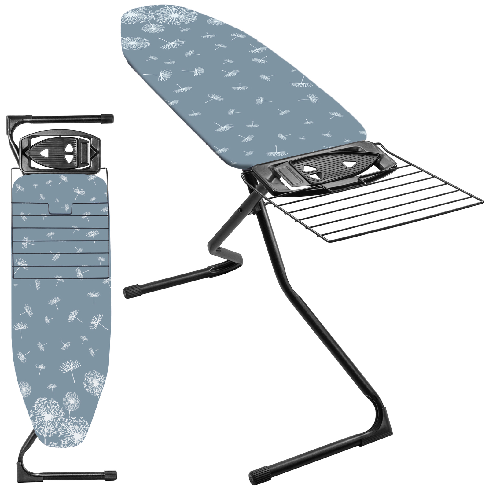 KADAX Asse da Stiro con Scomparto Estensibile, 120x42cm Tavolo da Stiro Blu S...