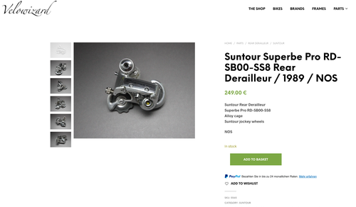 NOS Suntour Superbe Pro RD SB00 SS8 Rear Derailleur / 8 Sp / 1989 / Schaltwerk - Picture 14 of 14