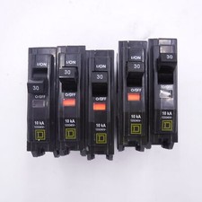 5 Pc Square D 30 Amp Single Pol Circuit Breake0r QO130CP