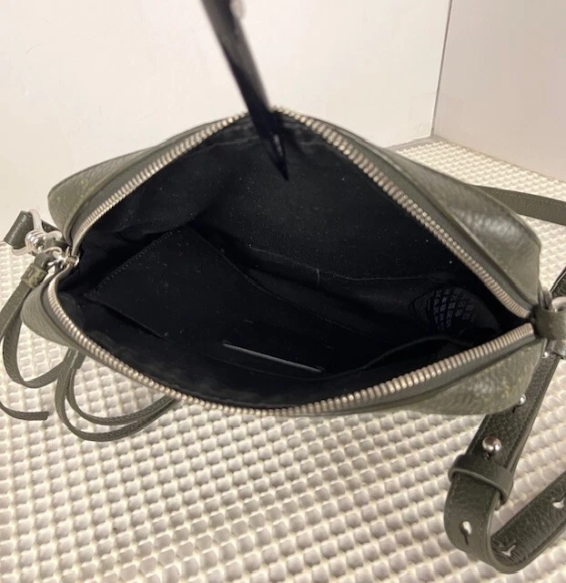 AllSaints Captain Lea SQ Green Pebble Leather Crossbody Bag Good scuffing/tear - Image 4 of 4
