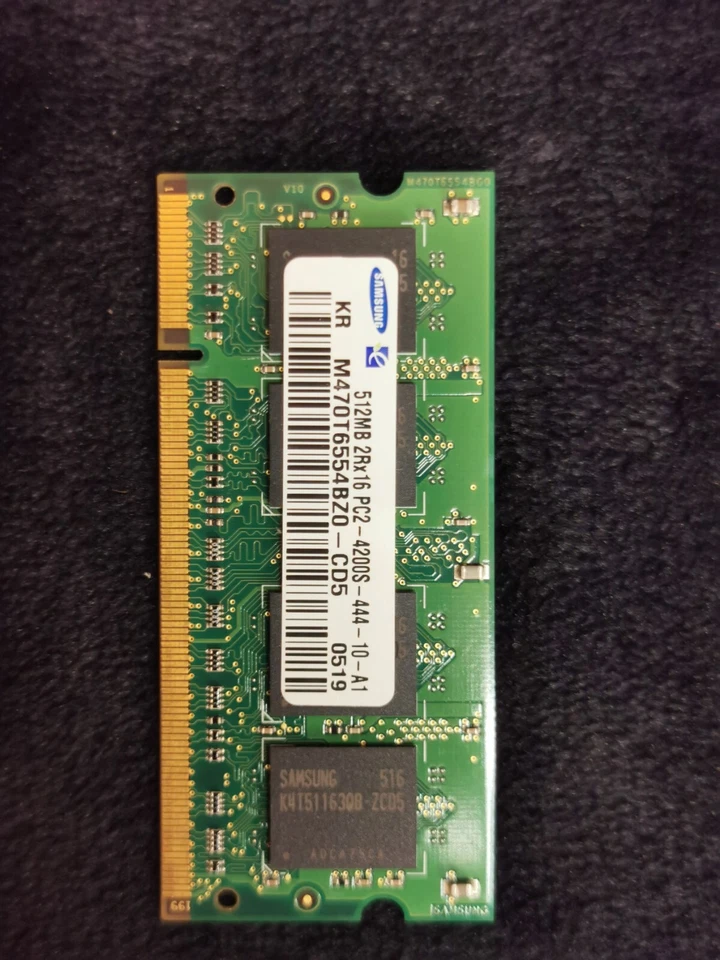 Lot of 5 Samsung M470T6554CZ3-CD5 512MB 2Rx16 Laptop RAM Memory DDR2 PC2-4200S - Image 4 of 4