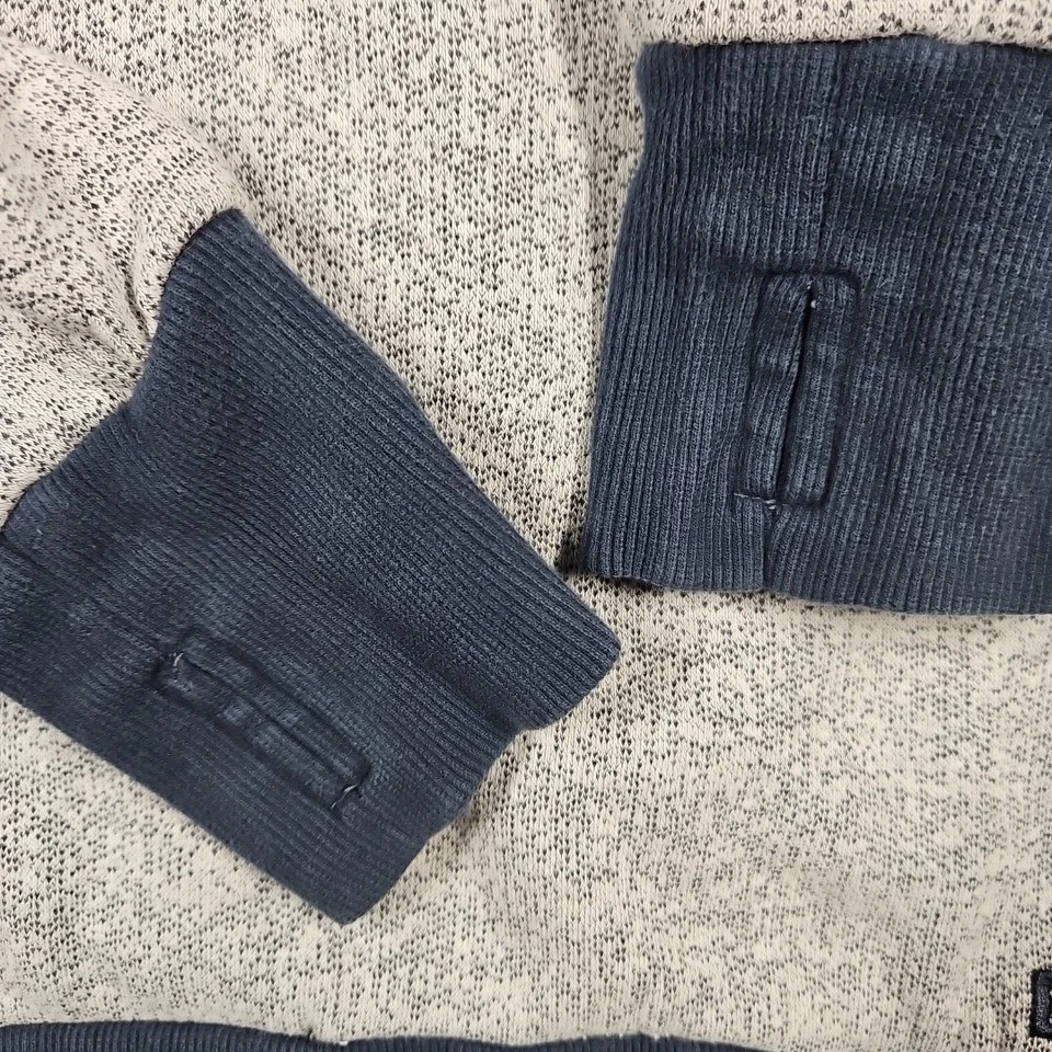 BENCH Multipurpose City Clothing Cowl Neck Pullover Gray w Blue Trim Size L  - Image 3 of 4