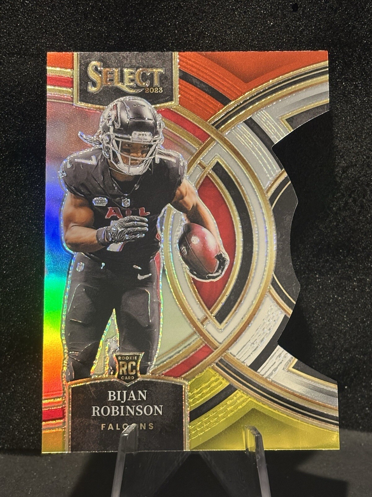 2023 Select Bijan Robinson RC Red & Yellow Premier Die Cut #180