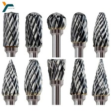 Tungsten Carbide Rotary Burr Bit Set 1/8" Cutting Carving Burrs for Dremel Tool