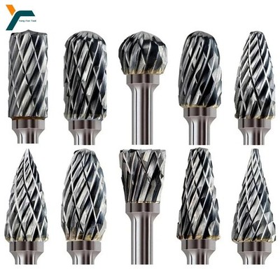 Tungsten Carbide Rotary Burr Bit Set 1/8'' Cutting Carving Burrs for Dremel Tool