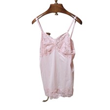 Vintage Womens Sears Nightgown Pink Floral Lace 40 Nightie