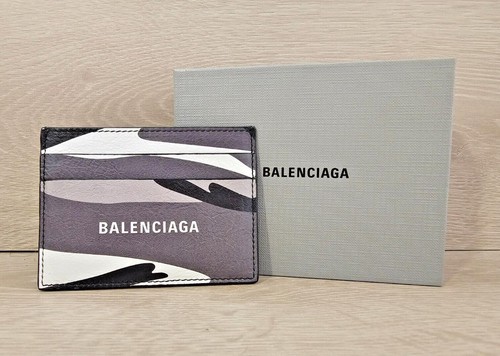 Balenciaga Cash Card Holder Wallet Camo Camouflage Print in Grey & White