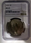 1923 PEACE DOLLAR NGC MS 65