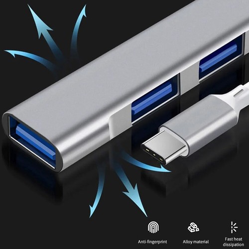 Hub 3.0 Type C 4 Port Hub OTG High Speed Splitter Multiport Docking Accessories - Photo 3/14