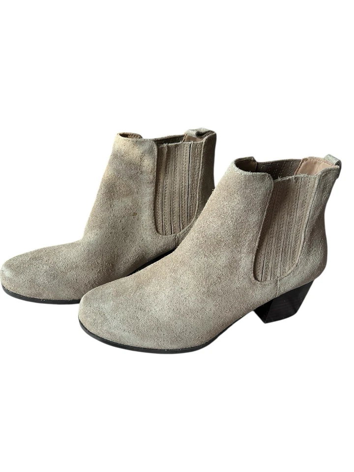 Array Mujer Blair Taupe Gamuza Tacón Bloque Botines Zapatos EE. UU. 8,5 M Foto 2 de 4