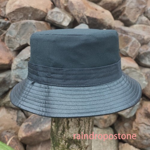 Men Faux Leather Bucket Hat Wide Brim Casual Fisherman Cap Waterproof Retro Soft - Picture 6 of 13