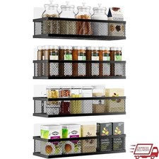 Heavy Duty Wall Mounted Spice Rack 4 Pack Pantry Door Organizer Storage Solution