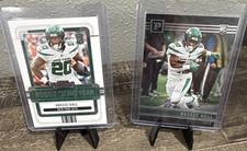 Panini Breece Hall Jets 2022 Rookie 2-Card Lot Contenders/Chronicles 