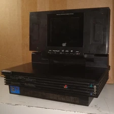 PlayStation 2 Console & Red Hot Games Portable Game Screen LCD Monitor Untested