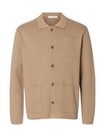 Selected MEN Polo Cardigan Slhmike Light, Savannah Tan, GrößE L, Herrenmode