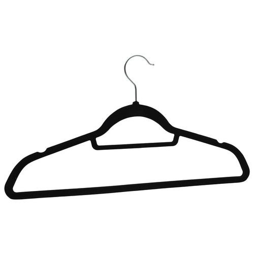 vidaXL Hanger Set of 50 Black ABC plastic, zinc alloy, velvet Standard - Picture 5 of 7