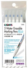LEONIS Water Erasable Fabric Marking Pen Blue 5 Count Pack [ 78008 ]