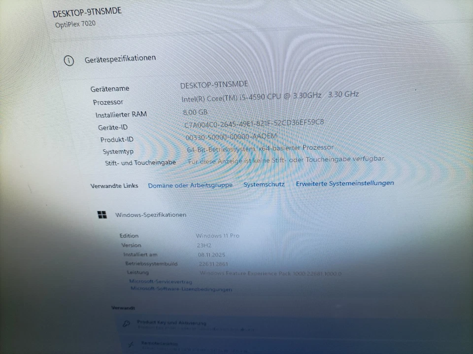 Dell Optiplex 7020 SFF, PC, Intel i5-4590, 8GB RAM, 128GB SSD Windows 11 Pro N24 - Bild 2 von 4