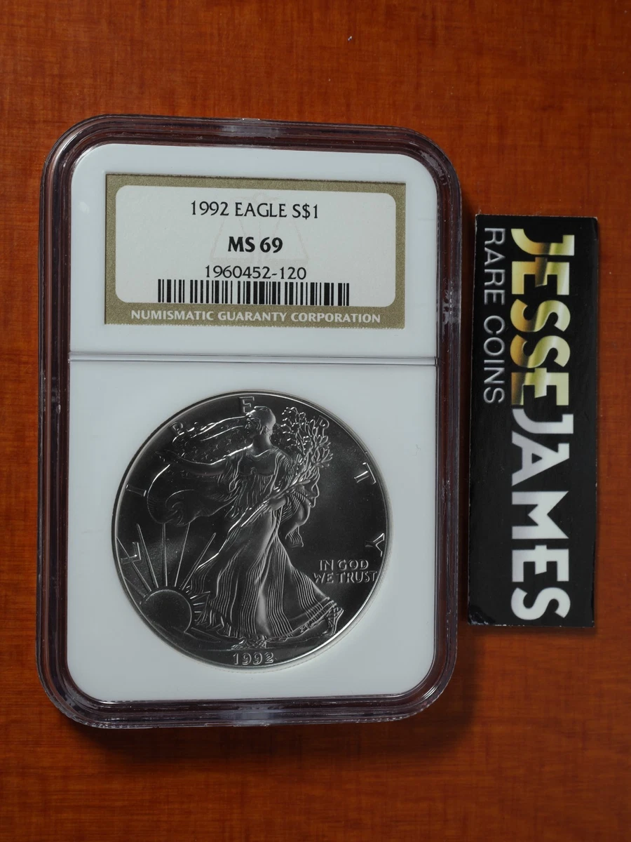 1992年 アメリカンイーグル NGC MS69 8341445-062 1992 American Silver Eagle - 1 oz - NGC MS69 - SKU #51386 1992年