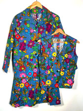 1960s Deadstock Psychedelic Flower Power 3 Piece Skirt Set Size S 27 Waist