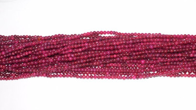 Lab Created Ruby Smooth Rondelle 5mm Gemstone Beads 13'' Loose String