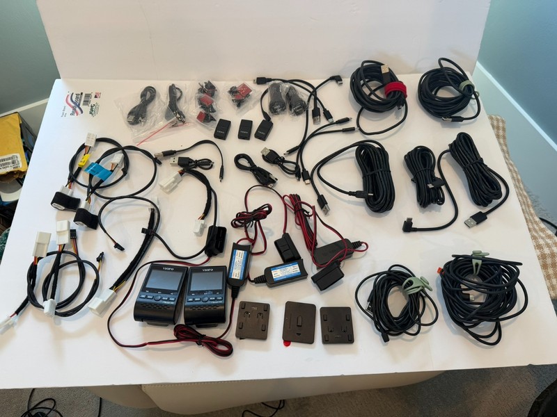 Dashcam Parts Lot VioFo ODB Wiring kits Long wires Adapters