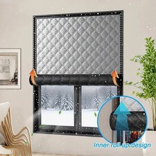 Winter Thermal Insulation Curtains Windproof Blackout & Soundproof Stick On Film