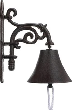 Cast Iron Dinner Bell Large Outdoor Dinner Hanging Bell Heavy Duty Rustic US