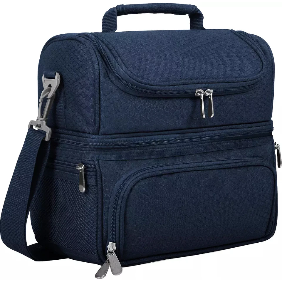Bolsa de almuerzo refrigeradora Picnic Time Oniva Pranzo azul marino con utensilios, estilo premium Foto 2 de 4