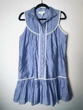 Tuckernuck Pomander Place Blue Sleeveless Beatrix Dress Size Small with Pockets