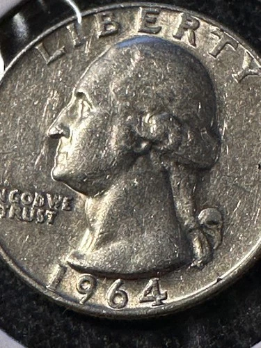 1964 D FILLED D SILVER WASHINGTON QUARTER   E/F TO AU      N123