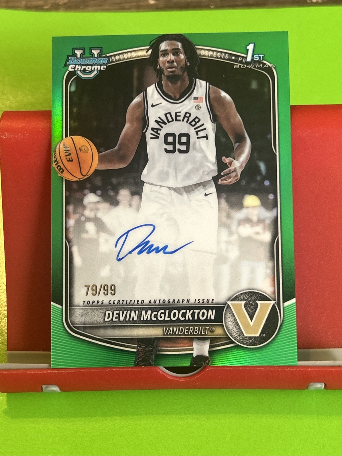 2025-26 Bowman - Chrome Prospect Autographs Devin McGlockton Green Refractor/99