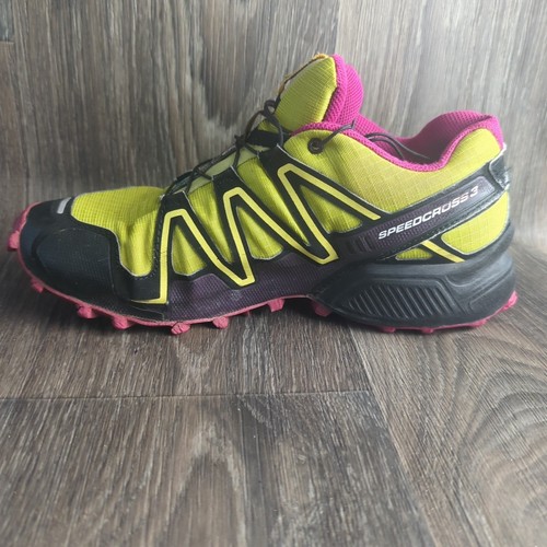 Salomon Speedcross 3 Hiking Shoes Womens 7.5 Green Pink Trail Running Sneakers - Picture 10 of 15