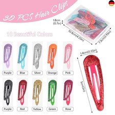 12 Stück Mädchen Haarspangen Set - Einhorn, Glitzer, Cartoon-Motive, Metall Mit Druckknopf
