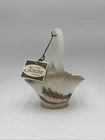 RARE Vintage Fenton Budweiser Clydesdale Glass Basket Satin Custard Handpainted