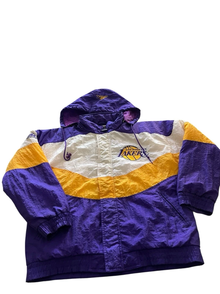 CHAQUETA CON CAPUCHA VINTAGE RARA APEX ONE NBA LOS ANGELES LAKERS TALLA M Foto 3 de 4