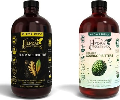 Soursop Bitters Black Seed Bitters Bundle 2x32oz by Herbal Connections