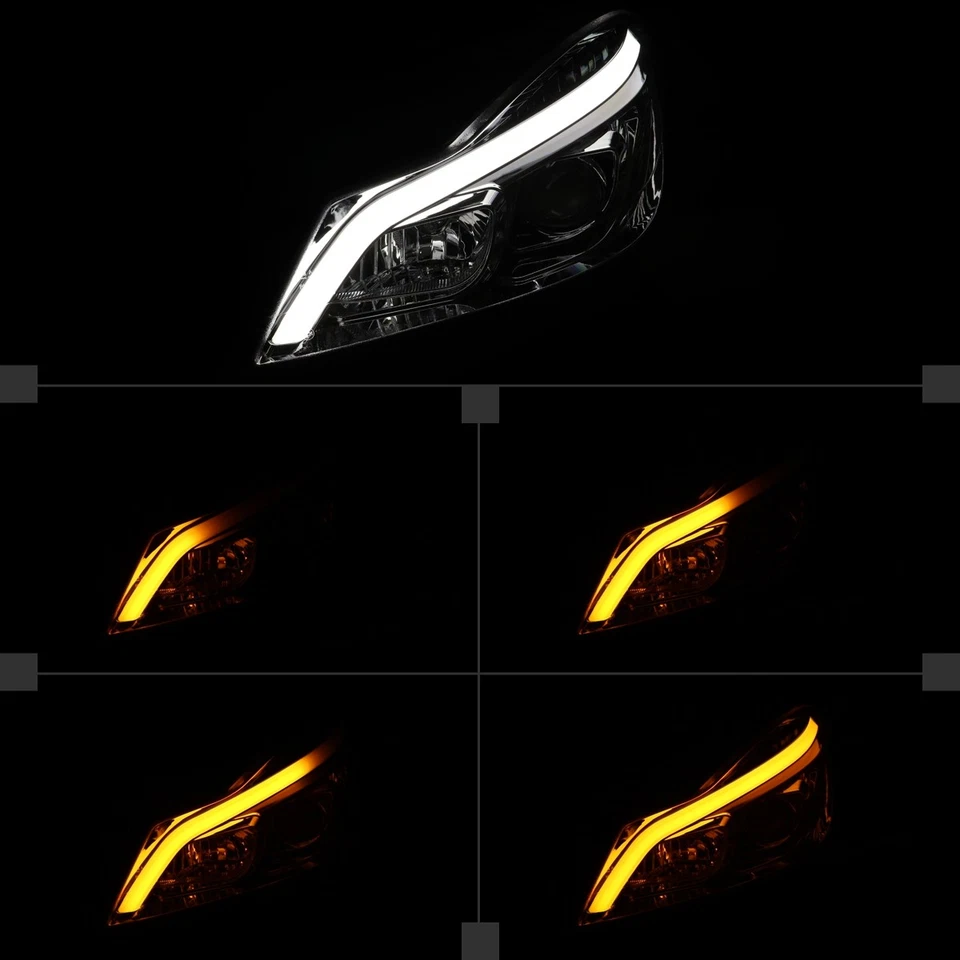 Fits 2012-2014 Mercedes-Benz W204 C250 C350 Projector Headlights LED Switchback Foto 4 de 4