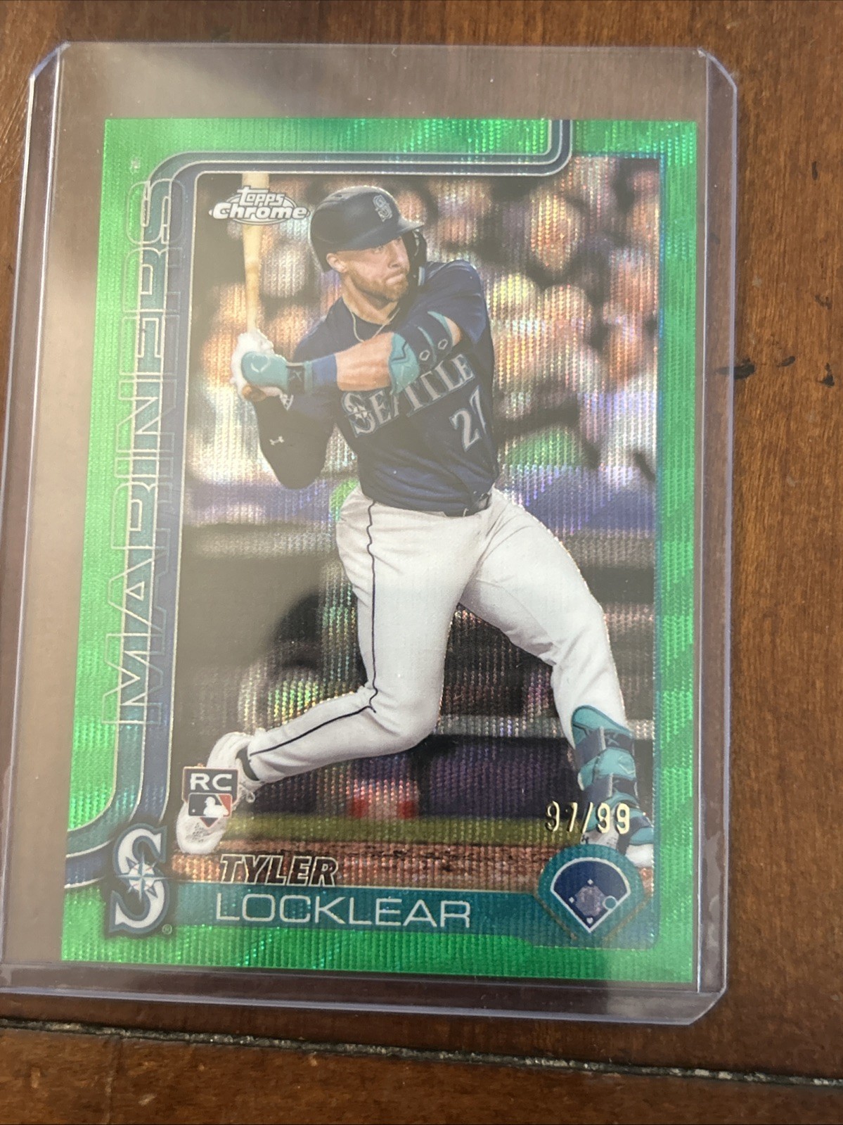2025 Topps Chrome Tyler Locklear Green Geometric /99 #41 RC Seattle Mariners