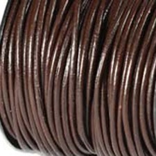 0.5mm Brown Leather Round Cord 5 yards 41641 Dark Brown Cording