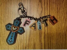 CHALA CHARMING CHARMS KEY CHAIN - CROSS with FAITH CHARMS