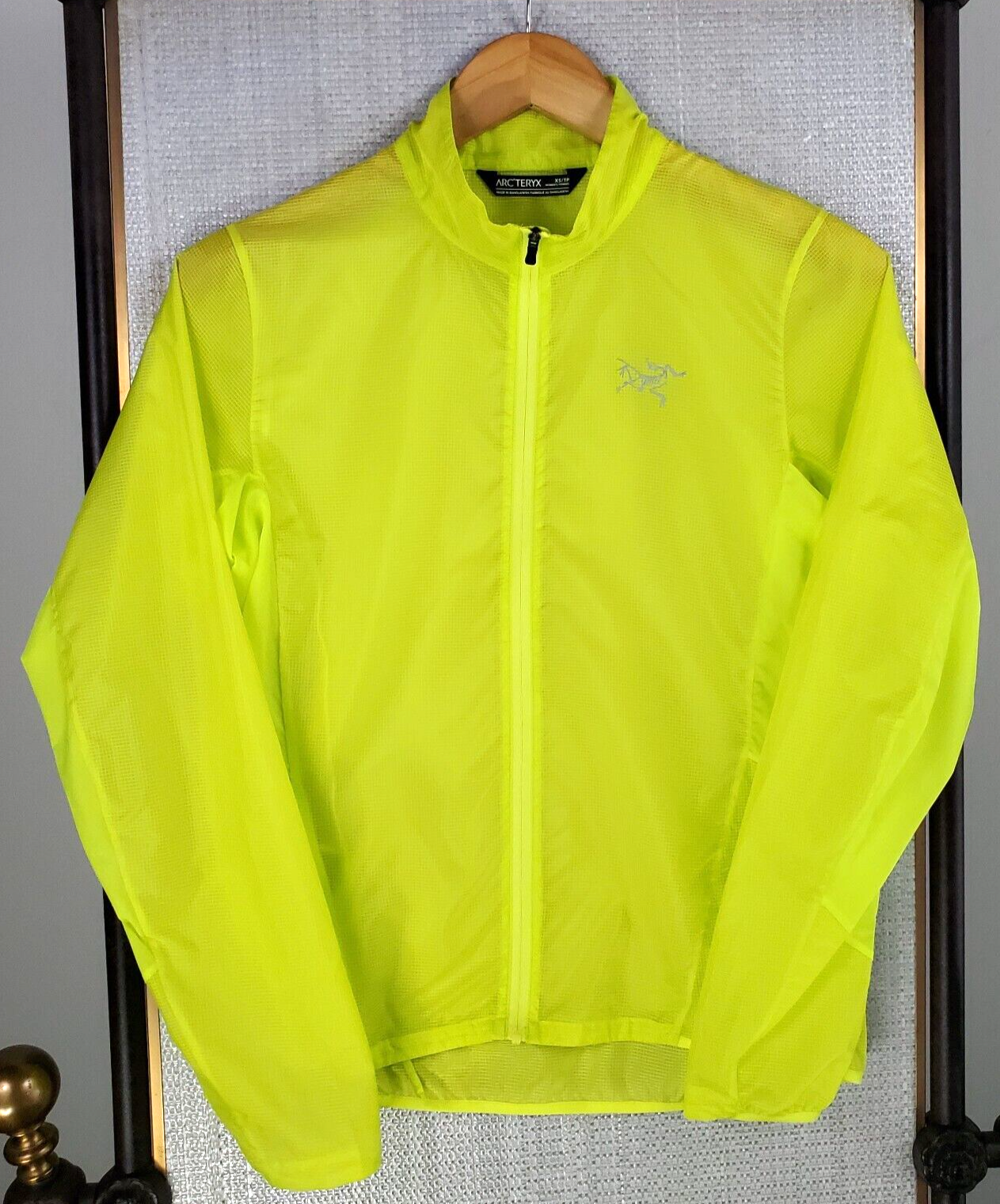 Giacca a vento ARC'TERYX taglia XS donna hi viz full zip ripstop ultraleggera