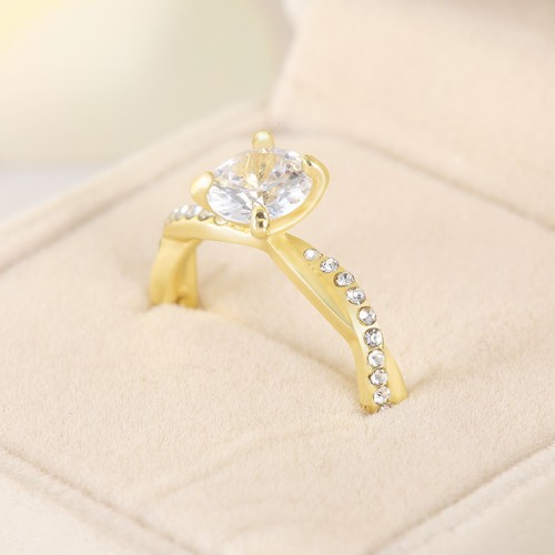 Ring Zircon Band Bridal Diamond Ring Elegant Engagement Silver Wedding Rings - Picture 7 of 30