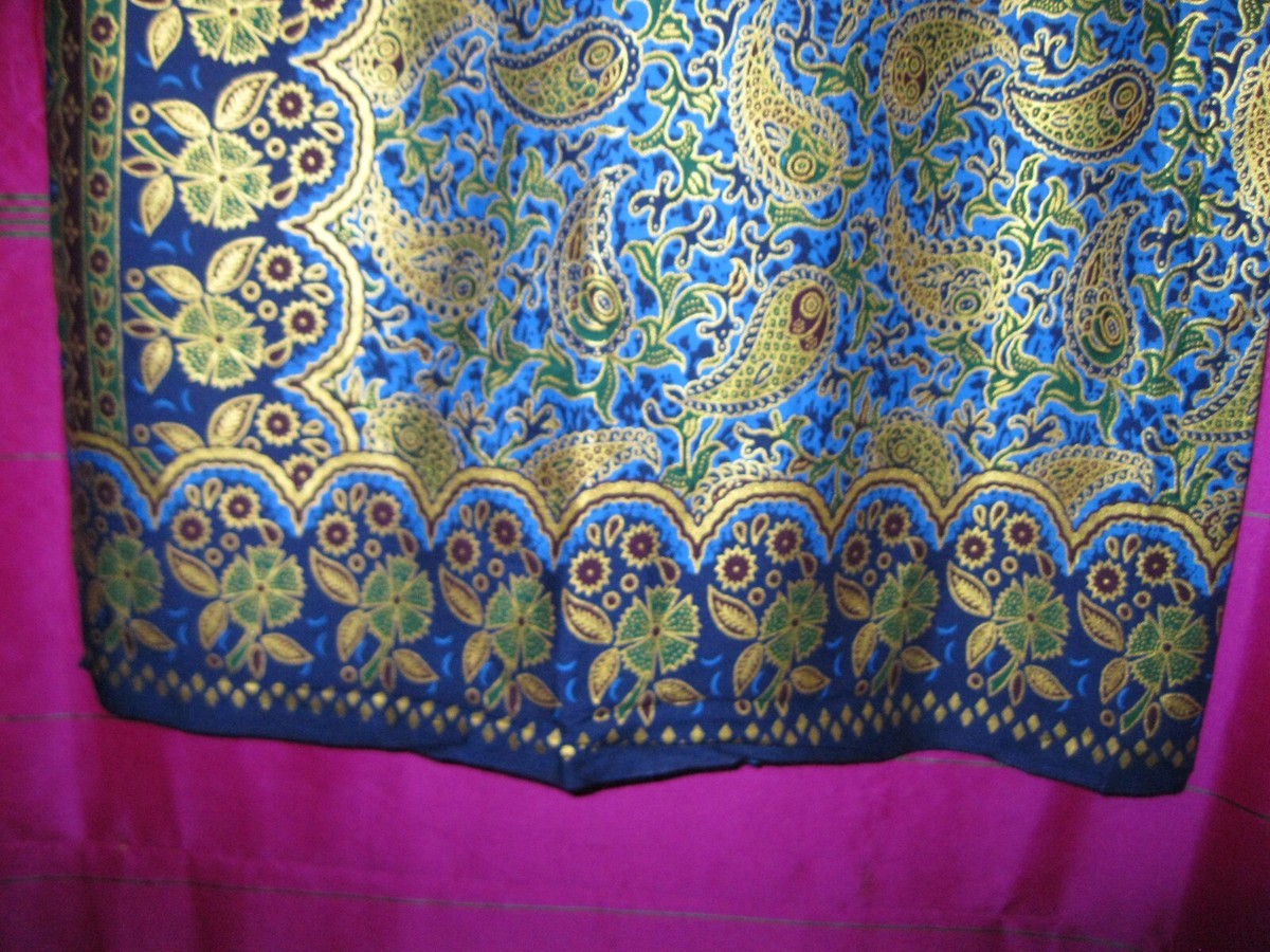 INDONESIA, SARONG OR FABRIC, LONG, BLUE , PURPLE, GREEN INDONESIA, SARONG OR FABRIC, LONG, BLUE , PURPLE, GREEN