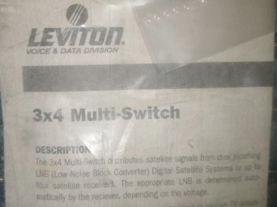 Leviton 3x4 Multischalter (eingestellt) 47691-3MS Brandneu - Bild 3 von 4