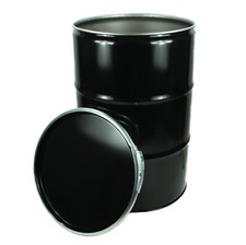 Deckelfass/Stahlfass/Metallfass/Ölfass 200 L NEU schwarz Neuware m. UN-Zulassung